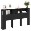 Headboard Cabinet Black Oak Effect 180 x 18.5 x 102.5 cm