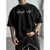 European Sizes Men's Edgy Hip Hop Streetwear T-Shirt, "Shut Up" Rapper Portrait Print, Urban Music Graphic Tee, Quick Dry Basic Top