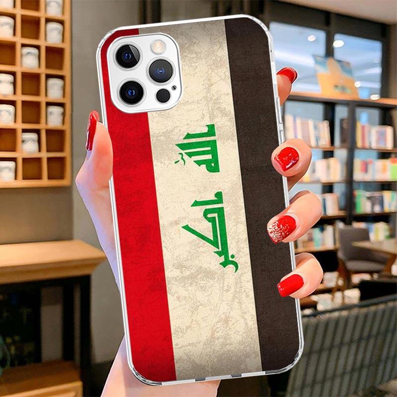 Iraqi Iraq National Flag Cover Phone Case For iPhone 16 17 Air 15 14 Pro Max 16E Phone Case 13 Mini 12 11 7 SE 8 Print Pattern F