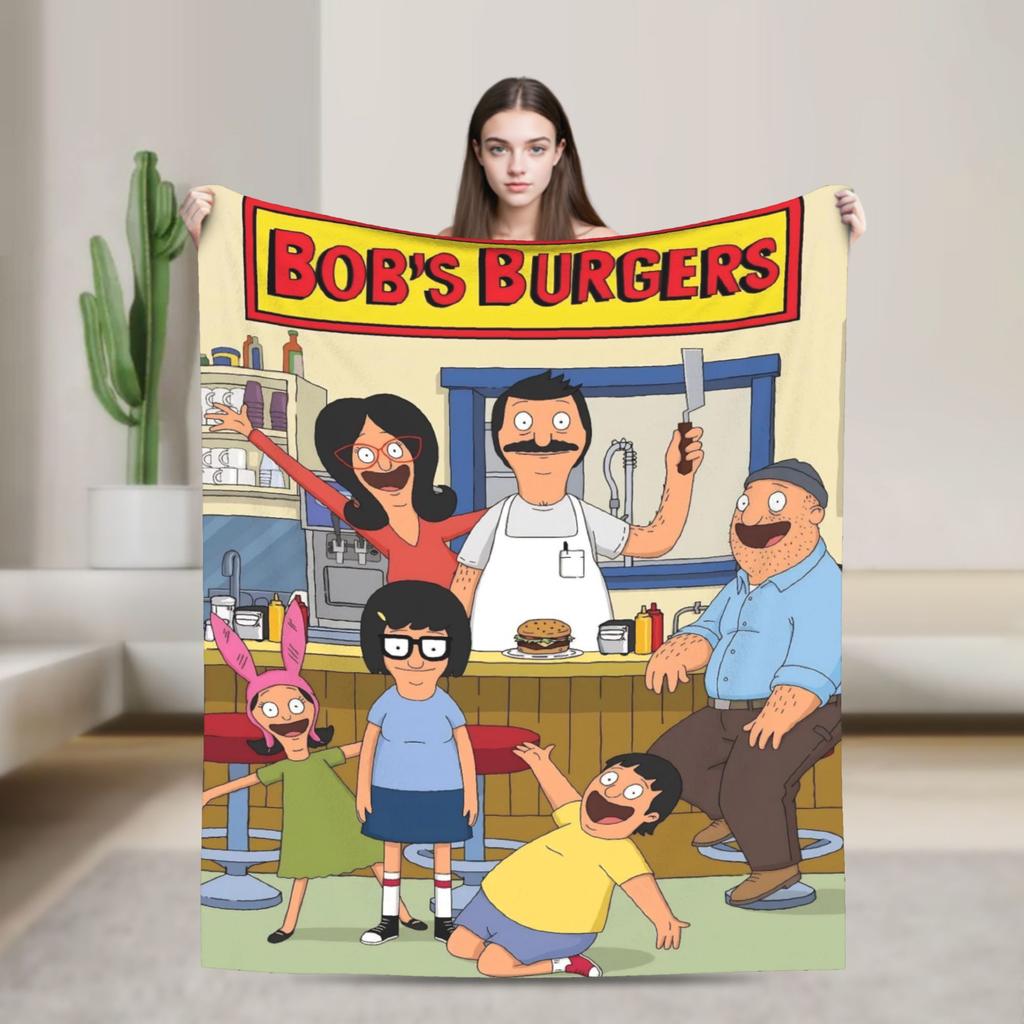 B-Bob Burgers Thanksgiving  Blanket Multiple Sizes Super Soft and Warm  Throw Blankets for Sofa Couch and Bed