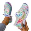 Women Mix Color Mesh Knitted Sneakers  Autumn Lightweight Breathable Soft Sole Running Shoes Woman Slip On Flats Sock Shoes