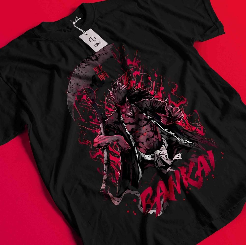 

Zaraki Kenpachi Shirt Bleach Anime Tshirt Ichigo Bankai T-Shirt Aizen Yhwach Tee BB860 L