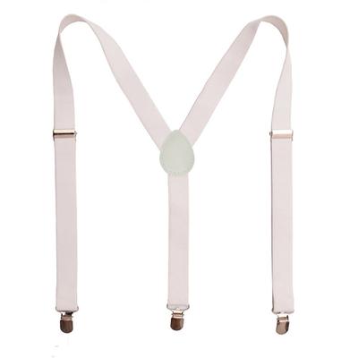 (SU)Bretelle di alta qualità unisex extra larghe con clip 4P clip per pantaloni tinta unita