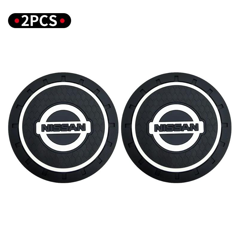 1/2pcs New Car Cup Holder Anti-Slip Silicone Insert Coaster Mat For Nissan Nismo Tiida Teana Skyline Juke X-trail Almera Qashqai