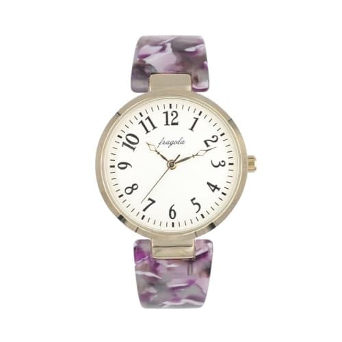 Follow Fragola Round Acetate Bangle Watch N02224S-3 PU Women's Purple