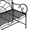 Metal Garden Bench Loveseat with Slatted Seat, Black