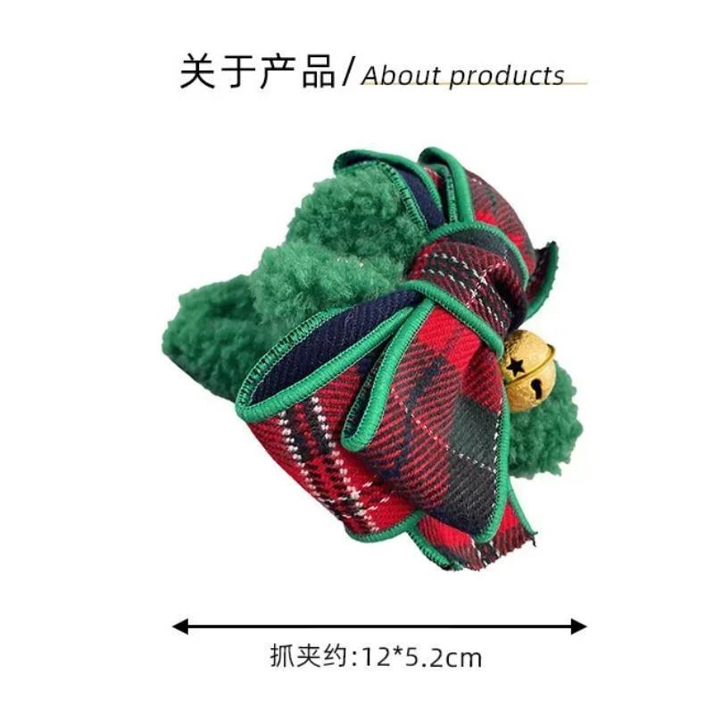 Christmas Creative Gifts Bell Bow Plush Grip Clip Autumn and Winter Large Shark Fashion Headwear Accessories Women Fashion Gifts