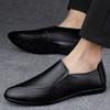 Men's shoes casual leather shoes men's soft leather soft-soled Doudou shoes breathable lazy shoes one pedal driving shoes little white shoes