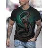 Summer Fashionable Snake 3D Print Comfortable Loose Short Sleeves T-shirt Loose Oversized Breathable Versatile Leisure Men T-shirt