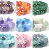 1 Strand 8 10mm Glass Floral Beads Colorful Round Loose Spacer Beads For DIY Charms Jewelry Making Bracelet Necklace Accessories