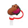 Cute Capybara 10mm Straw Cap Compatible with Stanley Cup Accessories Decoration Dustproof Straw Stopper Silicone Straw Cap