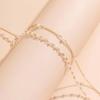 Fashionable Double Layer Imitation Pearl Chain Waist Chain for Women Minimalist Sexy Sequin Link Chain Belly Chain Beach Jewelry