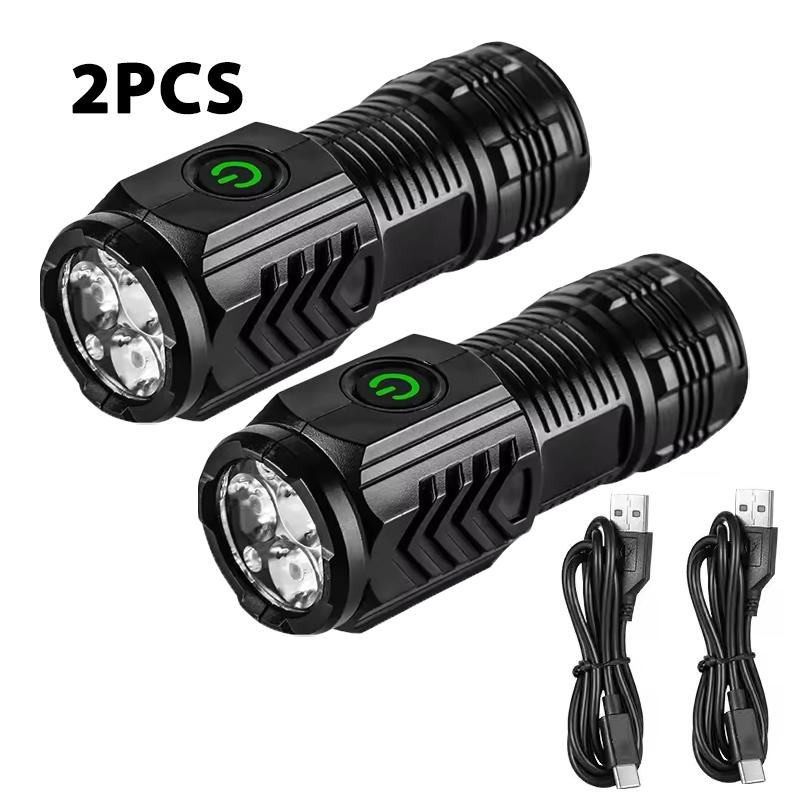 Ultra Powerful Flashlight 3Core LED Mini Tactical Flashlight USB Rechargeable High Power LED Torch With Magnet Hand Lamp Gift