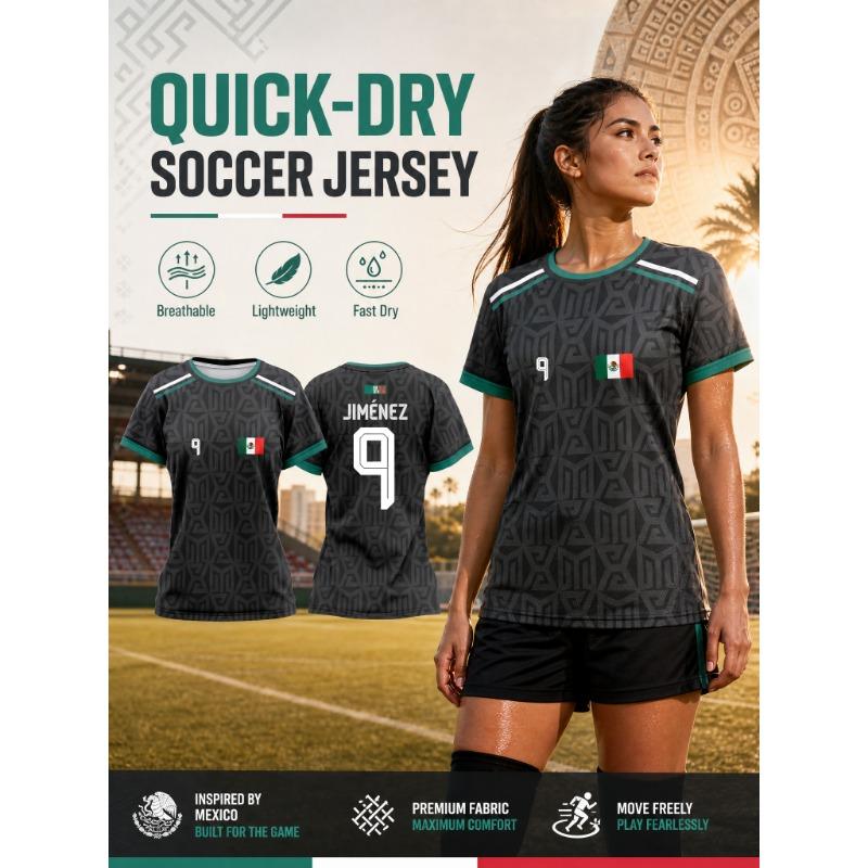 Mexico 2026 Lock Cool Sweat wicking Women s Sportswear Stretch Fabric Match Fans Daily Dressing L