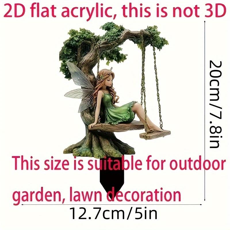 

2D Flat Charming Fairy Butterfly Wings Acrylic Ground Stake Bonsai Decor Lawn Garden Cottage Support Decoration