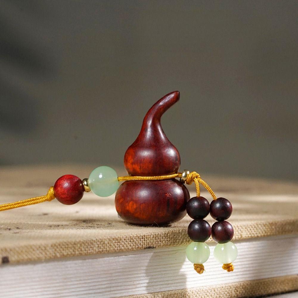 Key Charms Sandalwood Gourd Keychain Chinese Style Gourd Car Keychain  Decoration