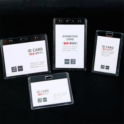 Transparent Acrylic ID Badge Holder Staff Nurse Workers Name Badges Cover Work Pass Bus Card Sleeve ID Tag Badge Protective Case
