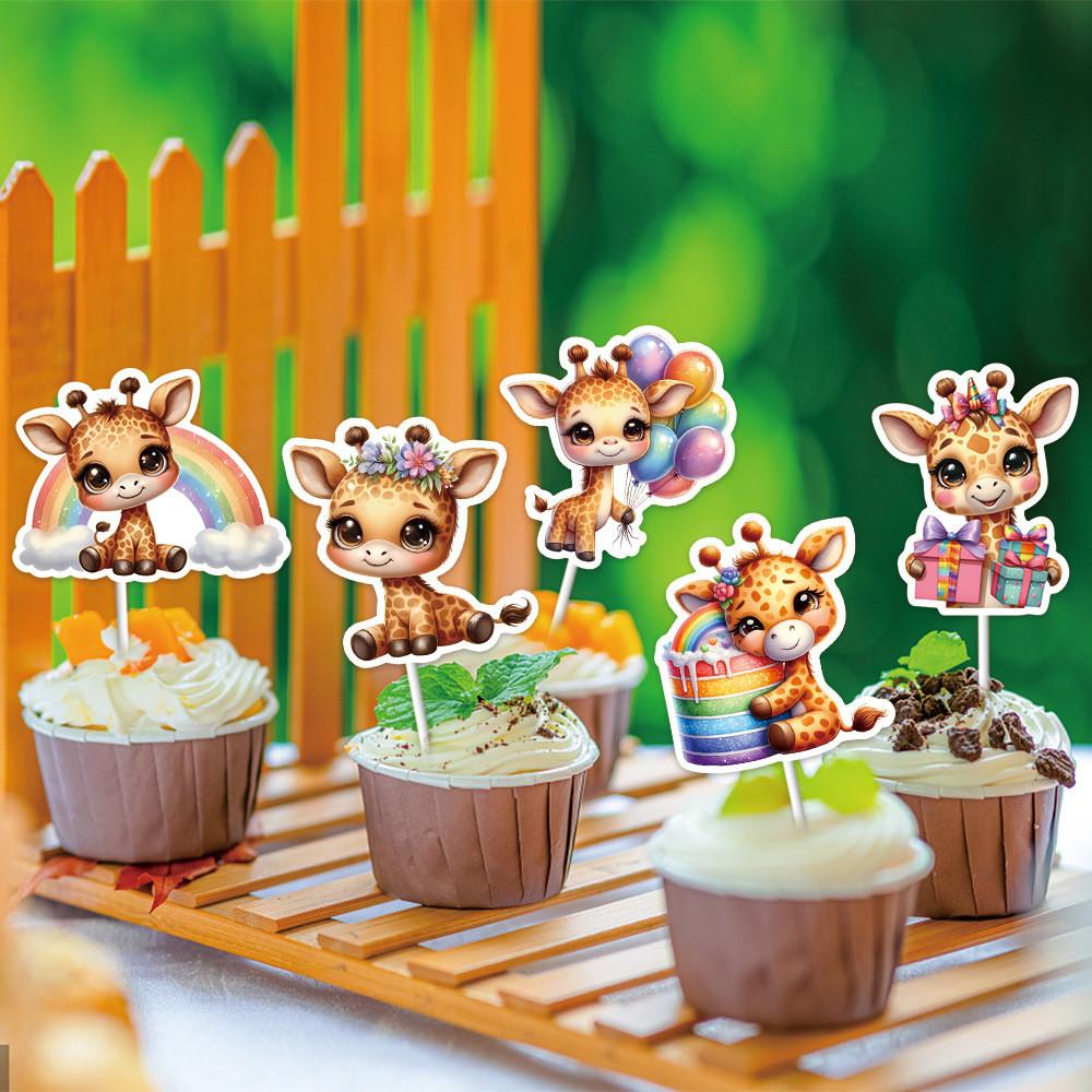 Animal Card Theme Insertion Plugin Decor With Giraffe And Rainbow For Birthday