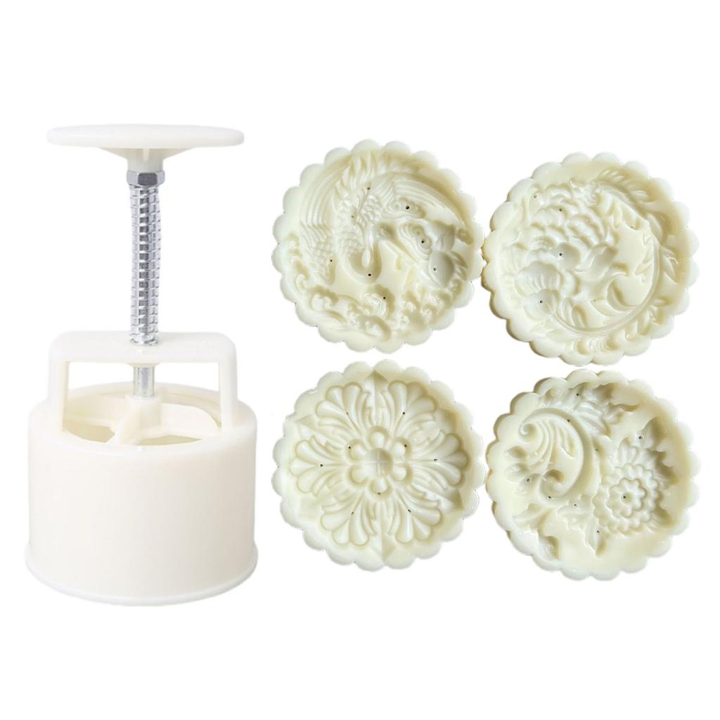 Plastic Mooncake Stamp Cute Flower Shape Mooncake Mold Festival DIY Hand Press Mooncake Cutters Pastry Decorating Gadget