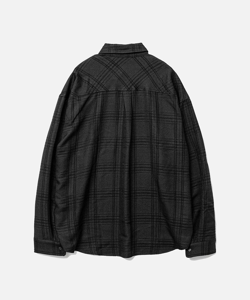 VASTIC Loose Fit Rivet Check Shirt_Black