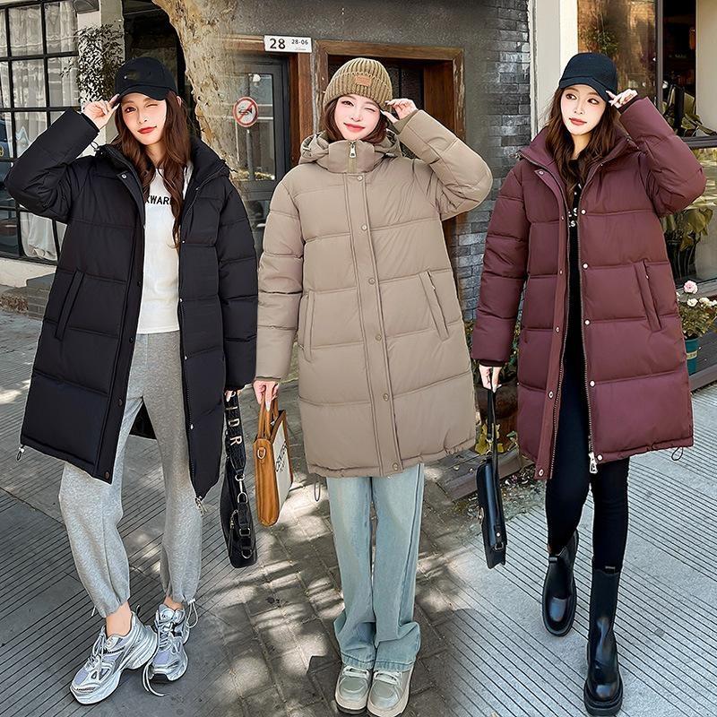 Women’s Mid Length Hooded Windproof Thicken Warm Winter Jacket