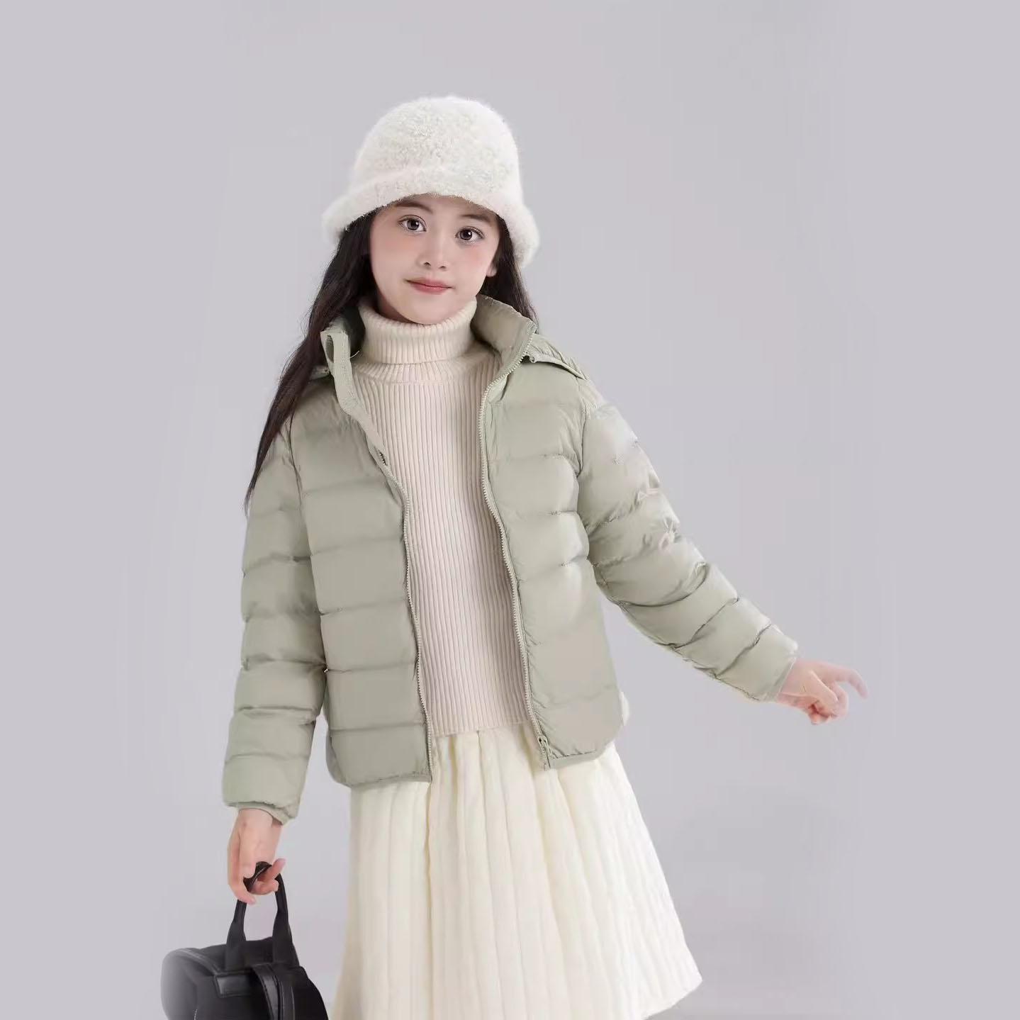 

Детская куртка-пуховик Белый утиный пух Легкий дизайн Мальчики Девочки Малыши Осень Зима 80cm зелёный