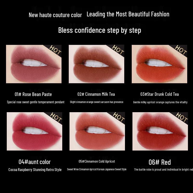 Marco Andy Velvet Essence Long-lasting True Red Waterproof Lipstick - Enhances Complexion, Non-stick