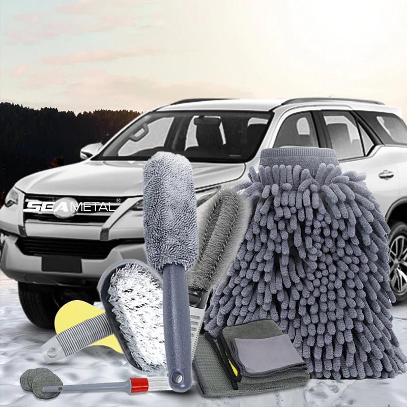 12pcs Car Washing Tool Set Cleaning Kit Car Detailing Brush Towel Glove for Auto Dashboard Air Outlet Wash Accessories