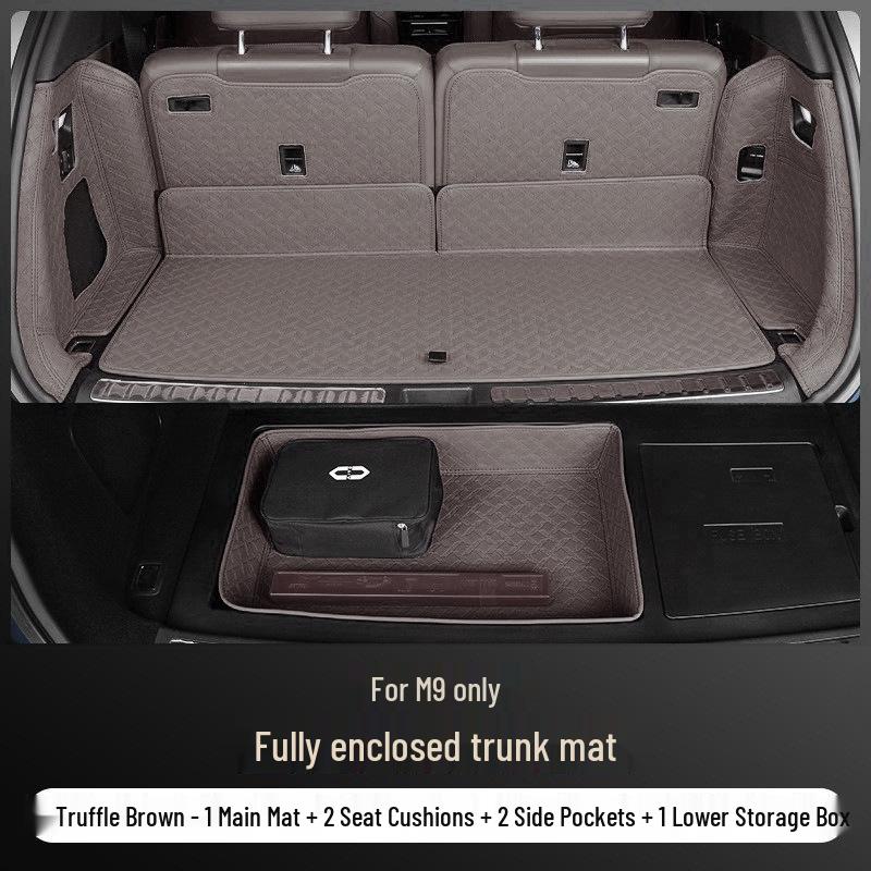 Full Coverage Nappa Leather Trunk and Backrest Mat for 2024/25 AITO M9 Five/Six-Seater