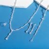 New Simple Atmospheric Water Diamond Women'S Earrings Necklace Bracelet Jewelry Set Wedding Accessories