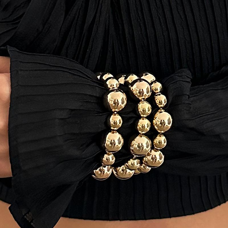 Bracelet Women's Irregular Beaded Elastic Bracelet European and American imitation pearl punk style jewelry set