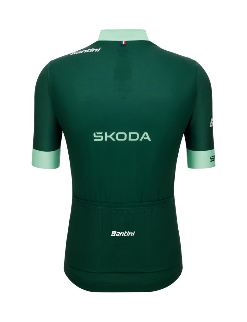 Santini Men's Tour DE France-Green Funline Cycling Jersey, Green Jersey, Size S