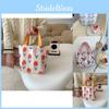 Charming Floral Cotton Tote Lunch Bag Adorable Handheld Canvas Bento Bag