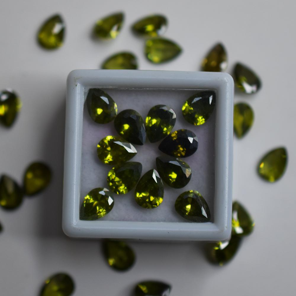 Natural Green Sapphire Loose Gemstone 7x5 mm Pear Cut 8 ct Lot September Birthday Birthstone