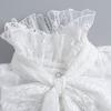 Detachable Bow Lace Collar Vintage Ruffled edge Collar Cameo Lace Fake Collar  Wedding
