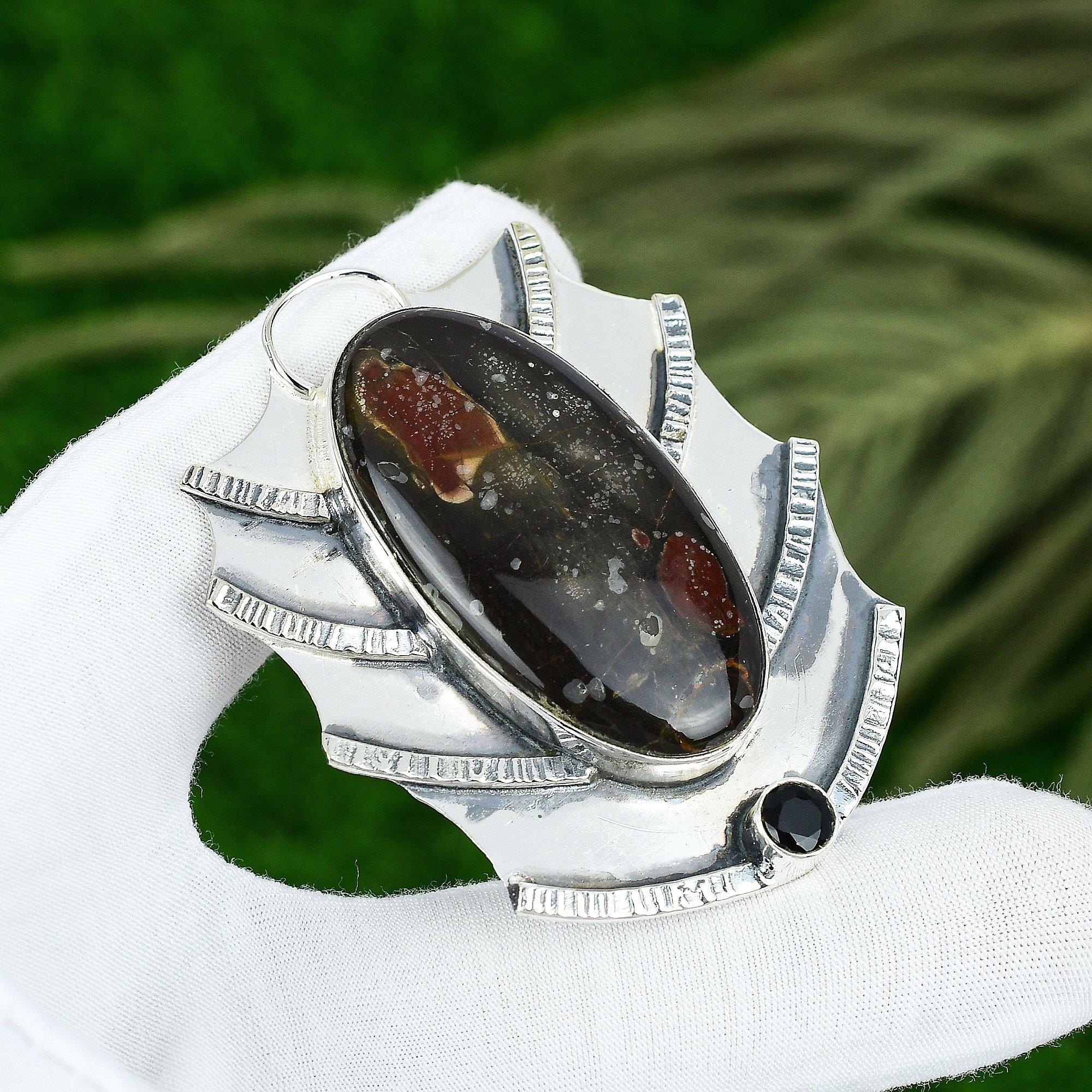 

Mothers day Sale Bloodstone Gemstone Spinel 925 Silver March New Pendant Jewelry