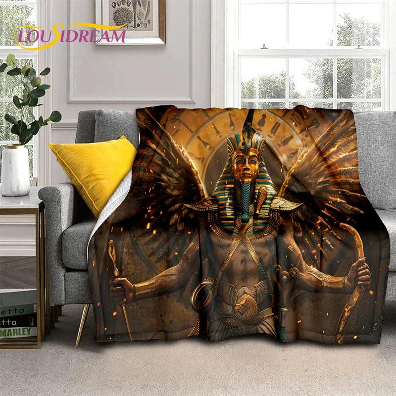 3D Ancient Egypt Death Anubis Pharaoh Horus Mythology 2025 Soft Blanket,Soft Throw Blanket for Home Bedroom Bed Sofa Cover Child