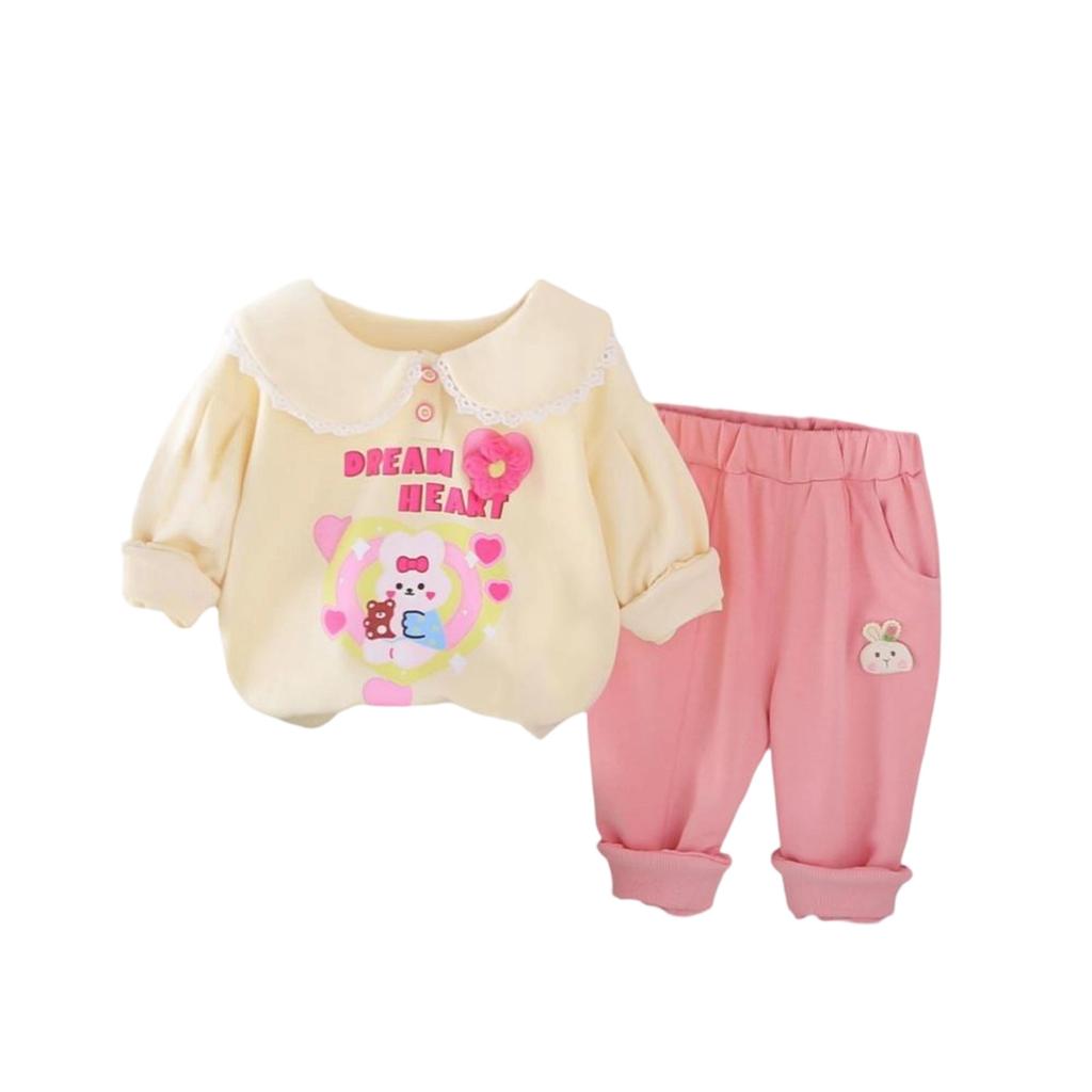 Kids Casual Long-Sleeve Set, Comfortable Daily Wear Outfits