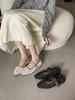 Fashion 2025 Spring Women's Outdoor Mary Jane Shoes Chinese Style Square Toe Embroidery Jacquard Designer Walking Shallow Ladies Flats