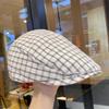 Y2k Newsboy Caps Forward Cap Painter Hat Retro Plaid Berets  Girl