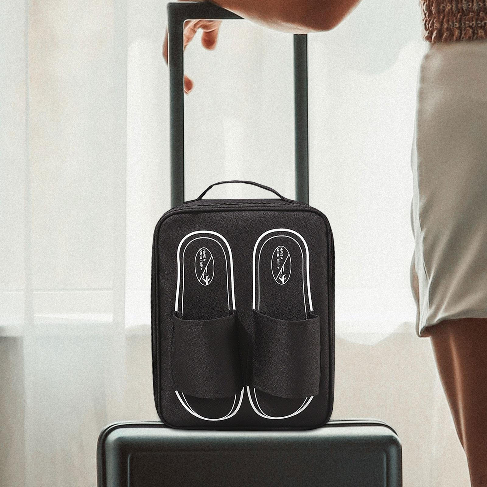 Компактная сумка для хранения обуви с удобной ручкой идеально подходит для путешествий и повседневного использования чёрный 1269₽