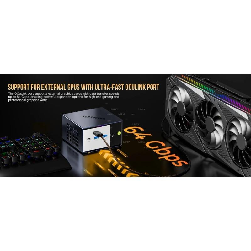 GMKtec EVO-X1 AMD Ryzen AI 9 HX370 Mini PC 12 núcleos 24 hilos 32GB LPDDR5 1TB SSD Ordenador Gaming PC con AMD XDNA 2 NPU Mini PC