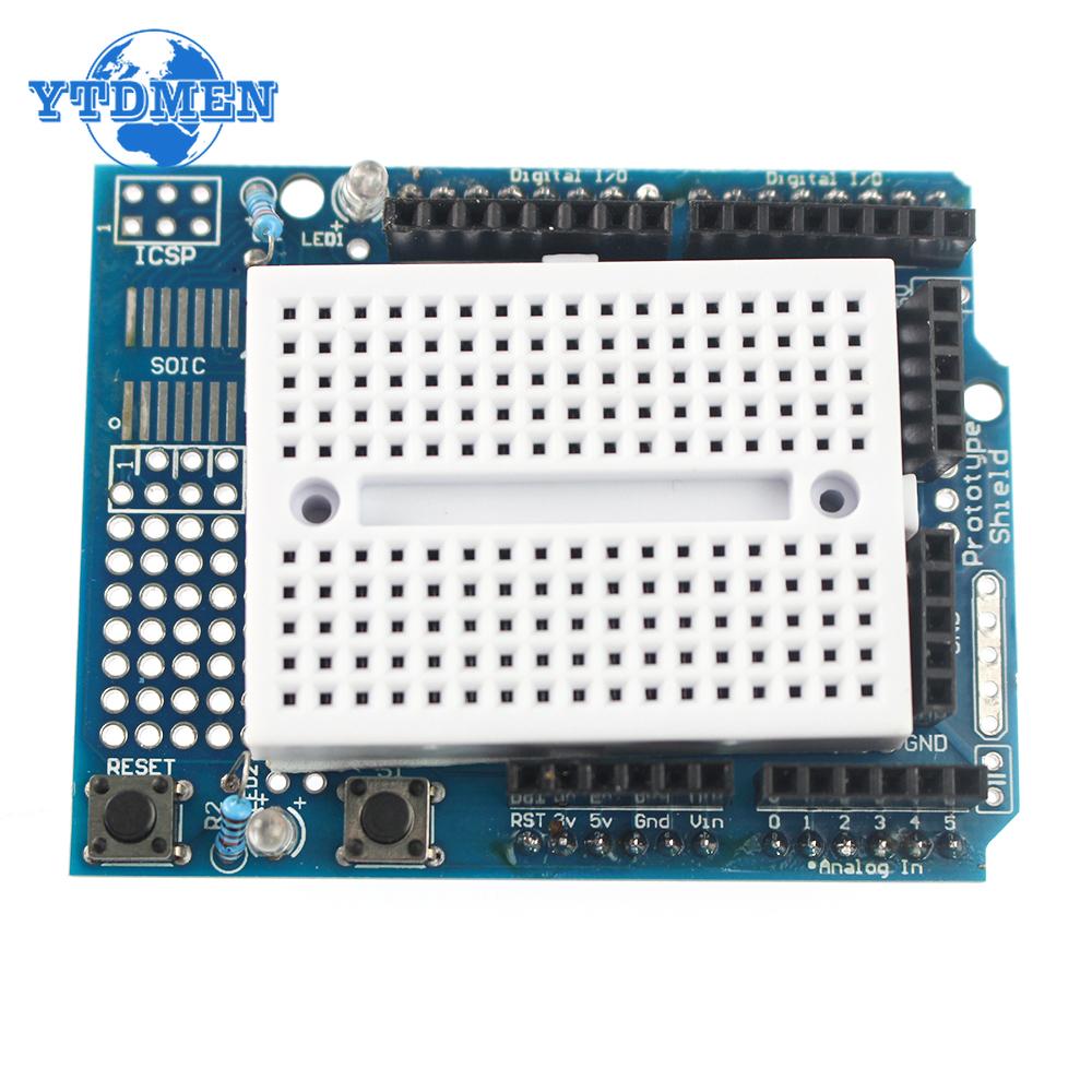 

UNO Proto Shield Prototype Expansion Board with SYB-170 Mini Breadboard Based for Arduino білий