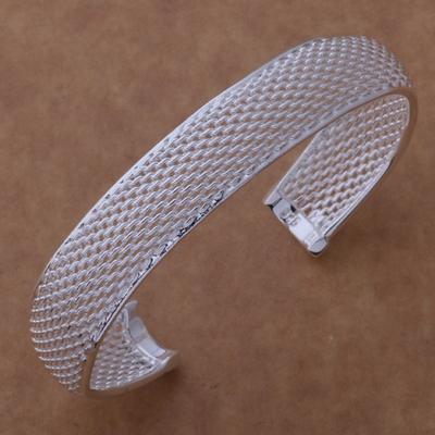 Bracciale placcato argento bracciale in argento S925 bracciale da sposa gioielli popolari stile coreano gioielli in argento bracciale a rete con bordo a sacchetto piccolo