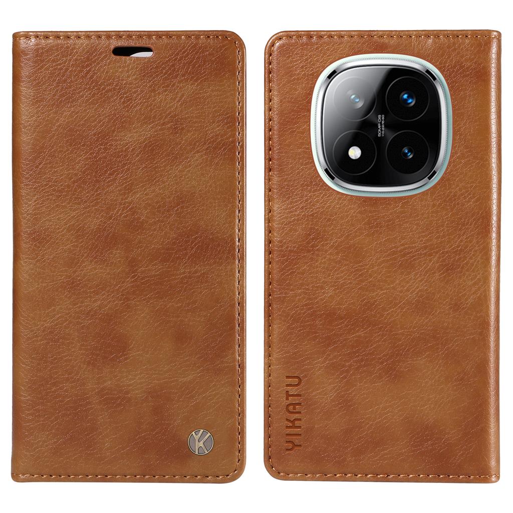 YIKATU YK-006 For Xiaomi Redmi Note 14 Pro+ 5G/Note 14 Pro 5G/Poco X7 5G Wallet Case Litchi Grain Leather Phone Cover