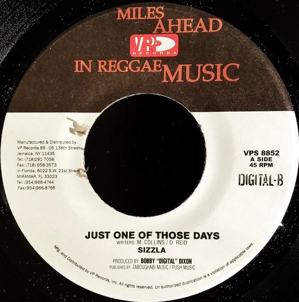 7-дюймовая пластинка SIZZLA Just One Of Those Days Why Should VPS8852 VP Records 2003 US Reggae Ska Dub Б/у