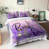3pcs Purple Bedding Set Paris Eiffel Tower Printed Cozy Duvet Cover King Queen Twin Size Birthday Gift for Adult Bedroom Decor