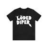 New LOED DIAPER Letter Printed Womens Fashionable Round Neck Short Sleeved Tshirt Summer Casual Cotton Tshirt Plus Size