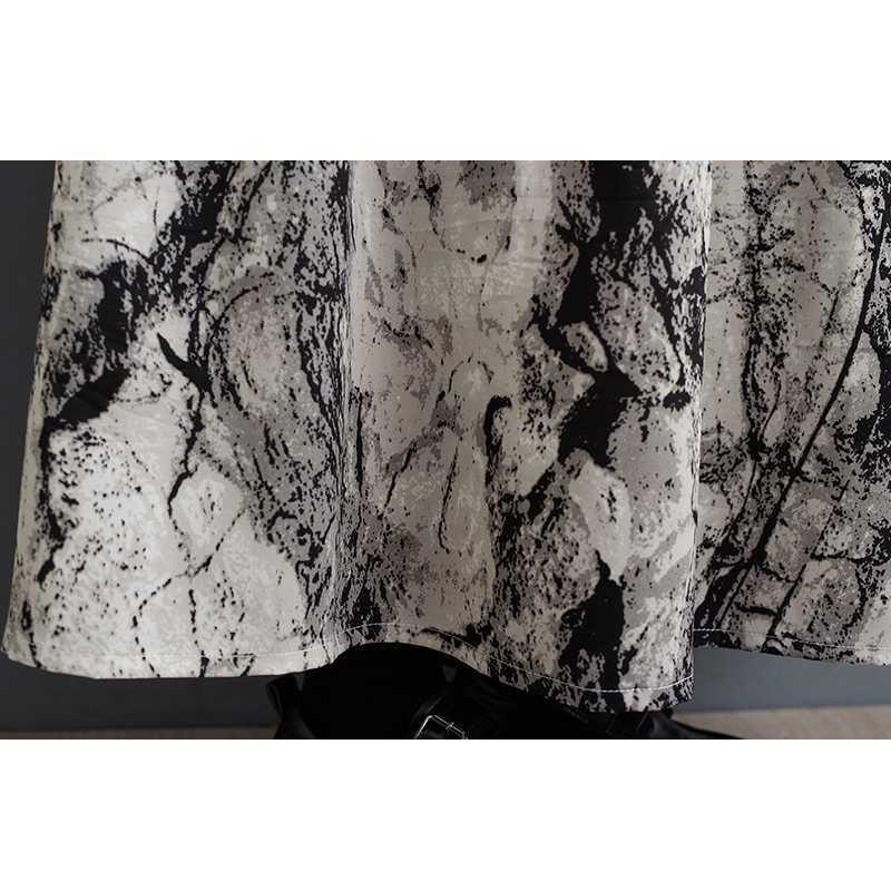 2025 Round Neck Long Sleeve Loose Skirt Women's Big Size Middle Aged Mom Dress