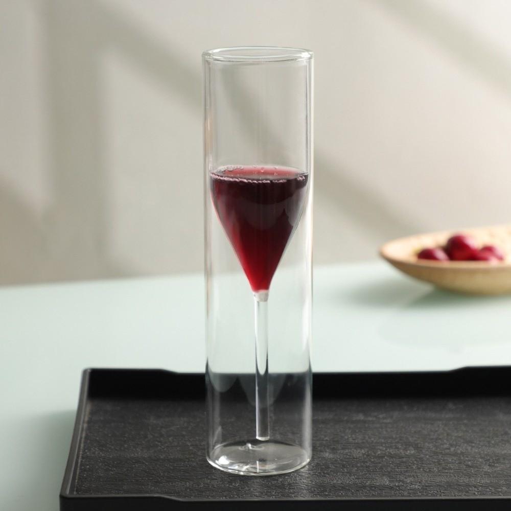 Shatter-Resistant Champagne Glasses Double Wall Bubble Wine Cup Bar Tool Glass Drink Cup  Weddings